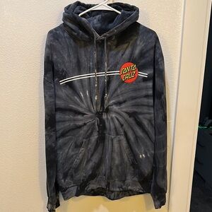 Santa Cruz Skateboards Black Tie-Dye Hoodie